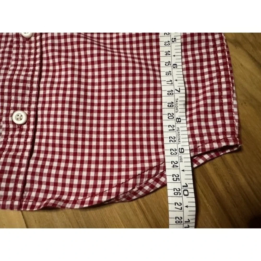 Gymboree‎ Button Down Boy 3T Red White Gingham Check Long Sleeve Shirt
